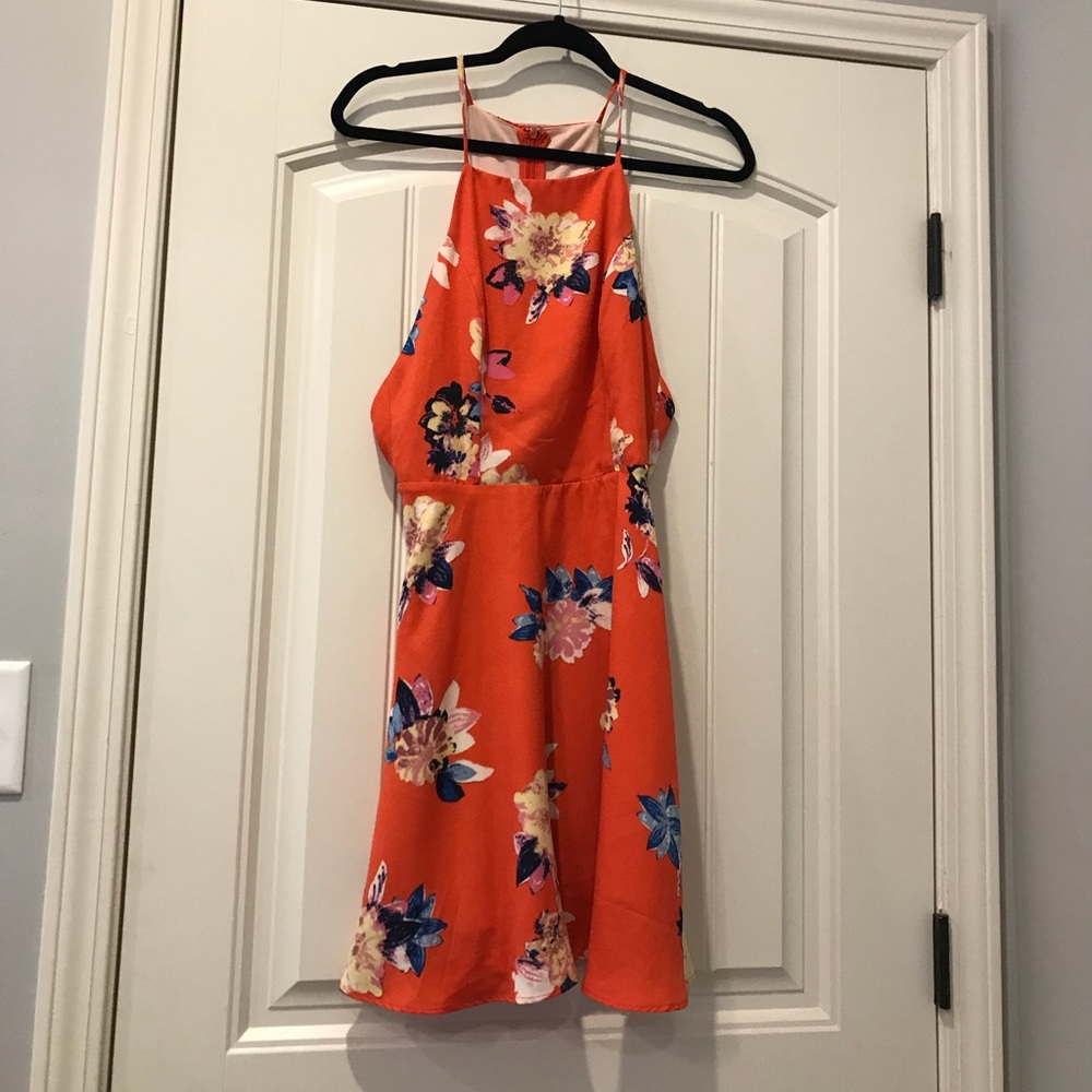 Orange Floral Dress